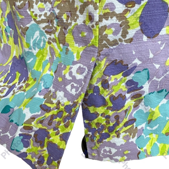 Talbots Women's Purple Floral Rear Zip Lined Skirt Size 4 - Picture 4 of 6